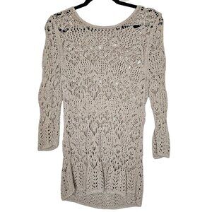 ⚡️Boho Festival XL Top 3/4 Sleeve Tunic Forest Fairy Goblin Sheer Open Knit